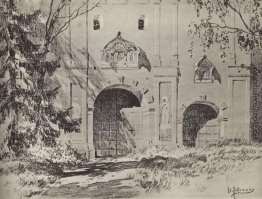 Eingangstor Savvinsky Kloster in der Nähe Zvenigorod Eingangstor Savvinsky Kloster in der Nähe Zvenigorod