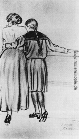 Auf der Brücke (die Frau und die Tochter des Künstlers) Auf der Brücke (die Frau und die Tochter des Künstlers)