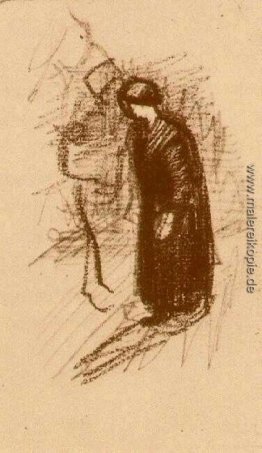 Frau im dunklen Kleid, Wandern Frau im dunklen Kleid, Wandern
