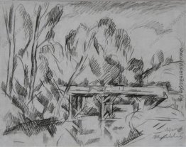 Abramtsevo. Die Brücke. Zeichnung für das Gemälde "Brücke in Abr Abramtsevo. Die Brücke. Zeichnung für das Gemälde "Brücke in Abr