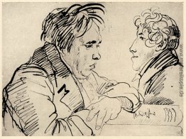 Porträt von Iwan Krylow und eine unbekannte Frau Porträt von Iwan Krylow und eine unbekannte Frau