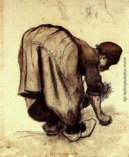 Ländliche Frau, Vornüberbeugen Ländliche Frau, Vornüberbeugen