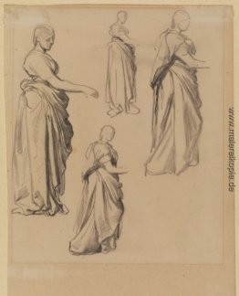 Vier Studien einer drapiert weibliche Figur Vier Studien einer drapiert weibliche Figur