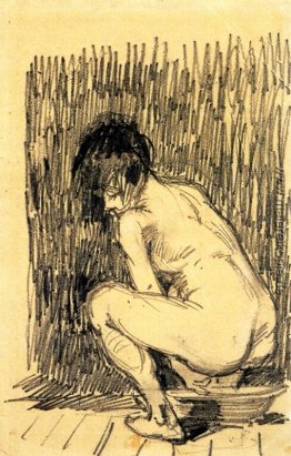 Nude Woman buecken Über einen Basin Nude Woman buecken Über einen Basin