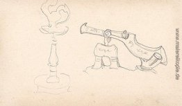 Skizze der Lampe und Zar-Kanone für Rimsky-Korsakovs Oper Skizze der Lampe und Zar-Kanone für Rimsky-Korsakovs Oper