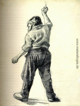 Stehender Mann gesehen von der Rückseite Stehender Mann gesehen von der Rückseite