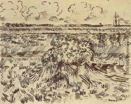 Weizen-Feld mit Garben Weizen-Feld mit Garben