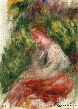 Sitzende junge Frau Sitzende junge Frau