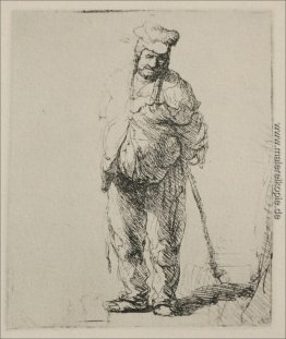 Ein Ragged Bauer mit Hände auf dem Rücken Ein Ragged Bauer mit Hände auf dem Rücken