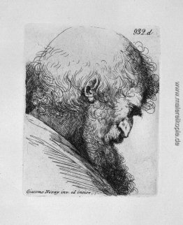 Alte Mann `s Kopf im Profil Alte Mann `s Kopf im Profil
