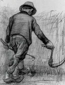 Bauer mit Sichel, gesehen von der Rückseite Bauer mit Sichel, gesehen von der Rückseite