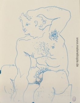 Studie für eine Illustration für Le livre blanc, Paul Morihien e Studie für eine Illustration für Le livre blanc, Paul Morihien e