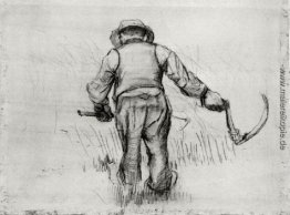 Bauer mit Sichel, gesehen von der Rückseite Bauer mit Sichel, gesehen von der Rückseite
