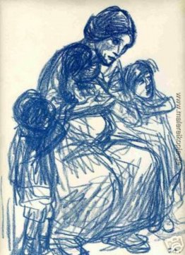Femme de trois-Liter et trois enfants Femme de trois-Liter et trois enfants