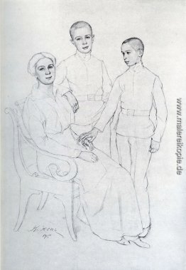 Das Familien-Porträt (Klavdiya Yuon, Ehefrau Künstlers und Söhne Das Familien-Porträt (Klavdiya Yuon, Ehefrau Künstlers und Söhne