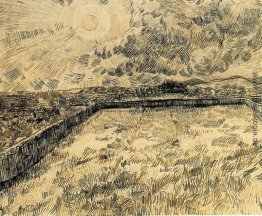 Weizenfeld mit Sonne und Wolken Weizenfeld mit Sonne und Wolken