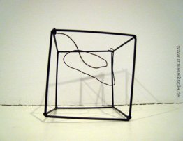 Drahtkäfig Seifenfilm zu bilden Drahtkäfig Seifenfilm zu bilden