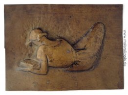 Femme étendue lisant Femme étendue lisant