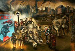 Blinde Kinder fühlen sich ein Elefant Blinde Kinder fühlen sich ein Elefant