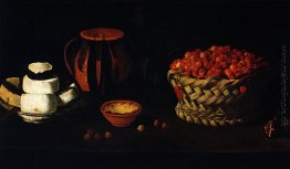 Cesta com Cerejas, Queijos e Barros Cesta com Cerejas, Queijos e Barros