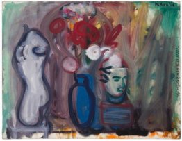 Blumen in einem blauen Vase Blumen in einem blauen Vase