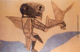 Winged Creature auf silbernem Grund Winged Creature auf silbernem Grund