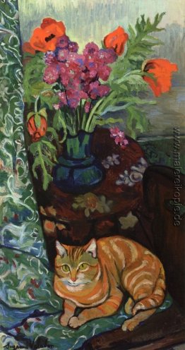Blumenstrauß und eine Katze Blumenstrauß und eine Katze