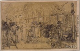 Männer und Frauen singen und Musik zu spielen Männer und Frauen singen und Musik zu spielen