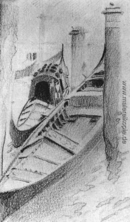 Zwei Gondeln am Kai Zwei Gondeln am Kai