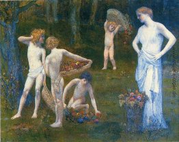 Kinder in einem Obstgarten Kinder in einem Obstgarten