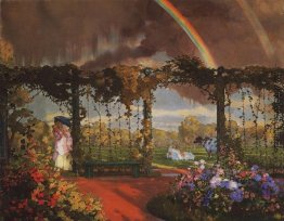 Landschaft mit einem Regenbogen- Landschaft mit einem Regenbogen-