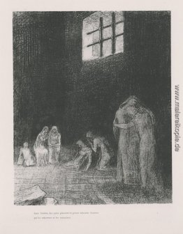 Im Schatten Leute weinen und zu beten, von anderen umgeben, die Im Schatten Leute weinen und zu beten, von anderen umgeben, die
