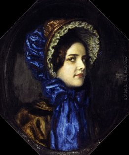 Maria mit Biedermeier-Hütte Maria mit Biedermeier-Hütte