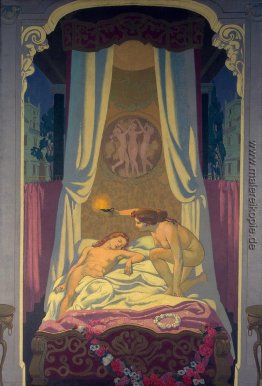 Panel 3. Psyche entdeckt, dass ihr Mysterious Lover ist Eros Panel 3. Psyche entdeckt, dass ihr Mysterious Lover ist Eros