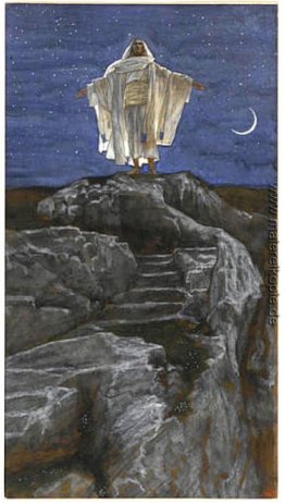 Jesus geht alleine auf einen Berg, zu beten Jesus geht alleine auf einen Berg, zu beten