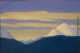 Himalaya. Goldene Wolken auf einem lila Himmel. Himalaya. Goldene Wolken auf einem lila Himmel.