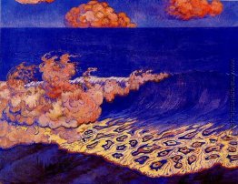 Blaue Seenlandschaft, Welle-Effekt Blaue Seenlandschaft, Welle-Effekt