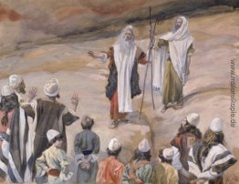 Moses verbietet den Menschen, ihm zu folgen Moses verbietet den Menschen, ihm zu folgen