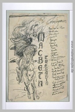 Projet de frontispice gießen Macbeth avec un Kavalier galopant, Projet de frontispice gießen Macbeth avec un Kavalier galopant,