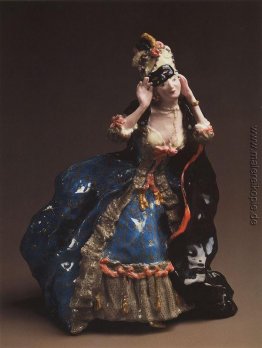 Lady Abheben einer Maske Lady Abheben einer Maske