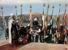 Mose segnet Joshua vor dem Hohenpriester Mose segnet Joshua vor dem Hohenpriester