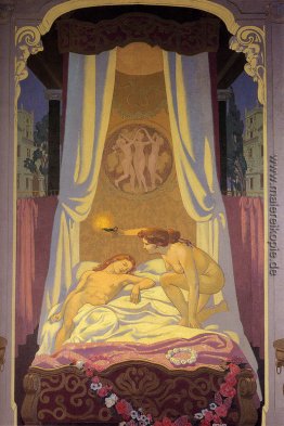 Psyche entdeckt, dass ihr geheimer Liebhaber Ist Cupid Psyche entdeckt, dass ihr geheimer Liebhaber Ist Cupid