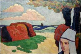 Breton Frau am Heuhaufen Breton Frau am Heuhaufen