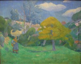 Breton Frau, die geht auf den Waschplatz Breton Frau, die geht auf den Waschplatz
