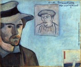 Selbstbildnis mit Porträt von Gauguin Selbstbildnis mit Porträt von Gauguin