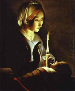 Das Neugeborene, auch als St. Anne und die Jungfrau in Leinen Das Neugeborene, auch als St. Anne und die Jungfrau in Leinen