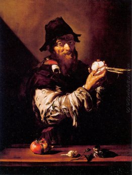 Portrait eines alten Mannes mit einer Zwiebel Portrait eines alten Mannes mit einer Zwiebel