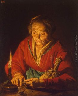 Alte Frau mit einer Kerze Alte Frau mit einer Kerze