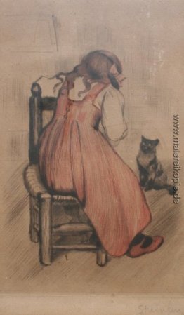Kleines Mädchen mit Katze Kleines Mädchen mit Katze