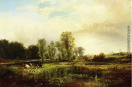 Sommer-Landschaft mit Kühen Sommer-Landschaft mit Kühen